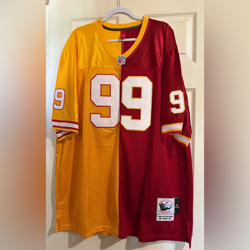Tampa Bay Buccaneers Red and Yellow NFL Jersey with Number 99